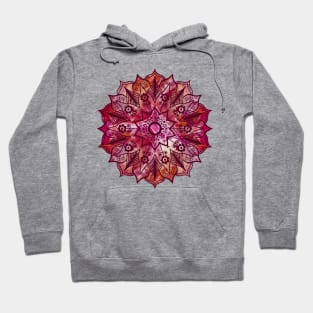 Burnt Orange Paint Pour Mandala Hoodie